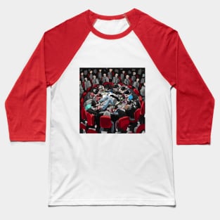 People Resting Head on Round Table Baseball T-Shirt